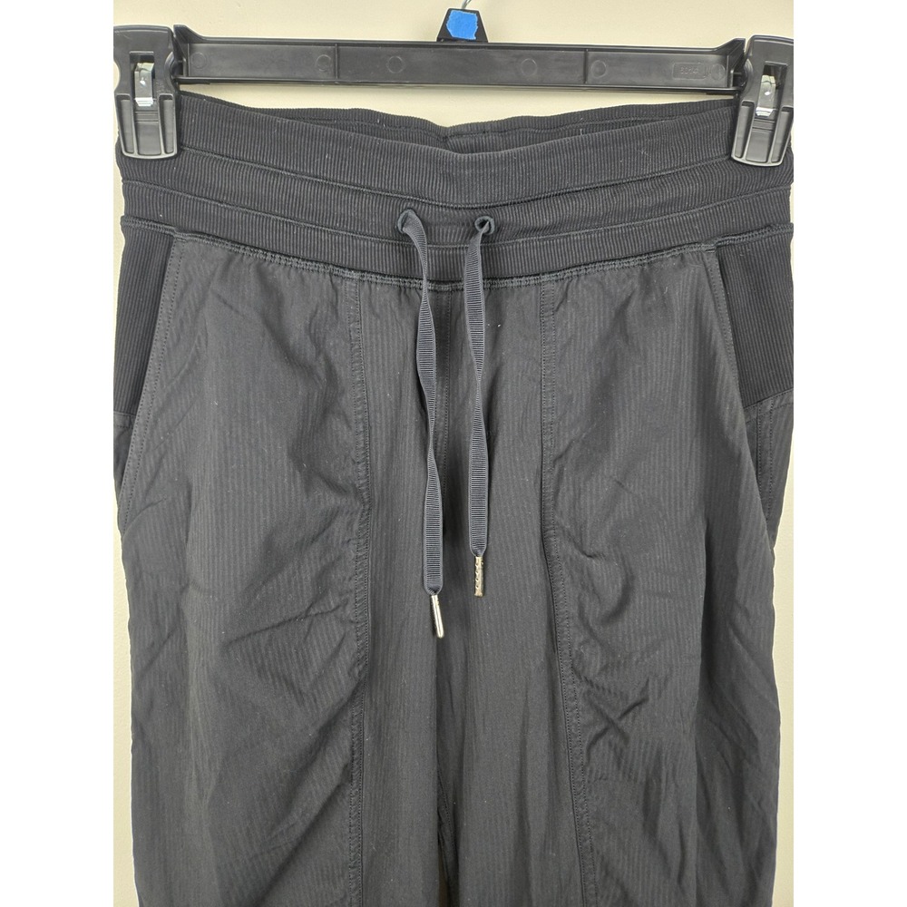 Lululemon Studio Jogger Black Pinstripe Textured Pants Size 4 Womens - Picture 6 of 14